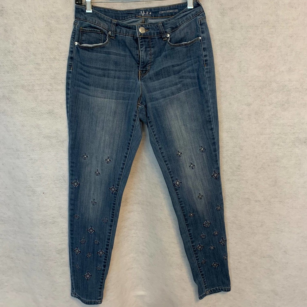 Style & Co Curvy Skinny Leg Bling Jeans Juniors Size 4